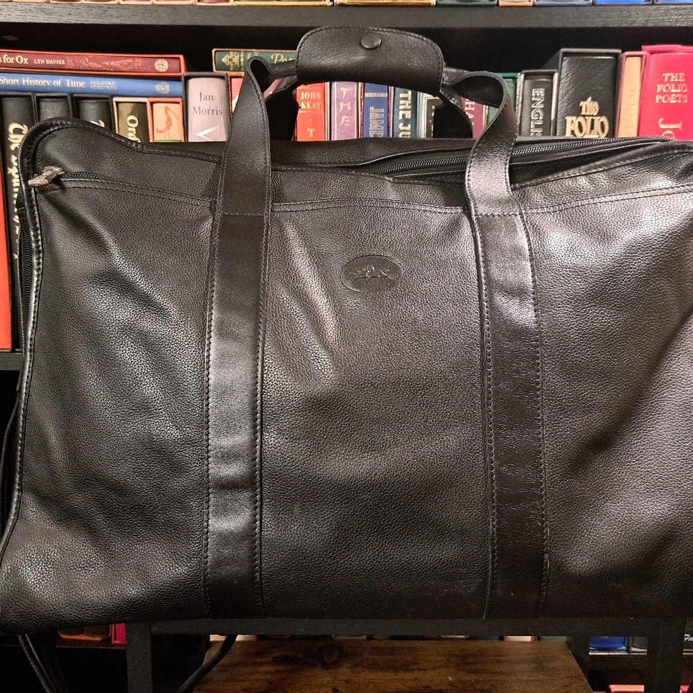 Authentic Longchamp "Cavalier" Large Leather Travel Bag - New Old Stock (NOS)